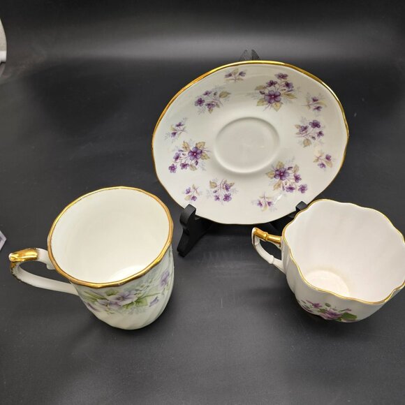 Woodside Hudson Middleton Royal Victoria Floral Bone China Teacup Set JJ4094 - Picture 5 of 6